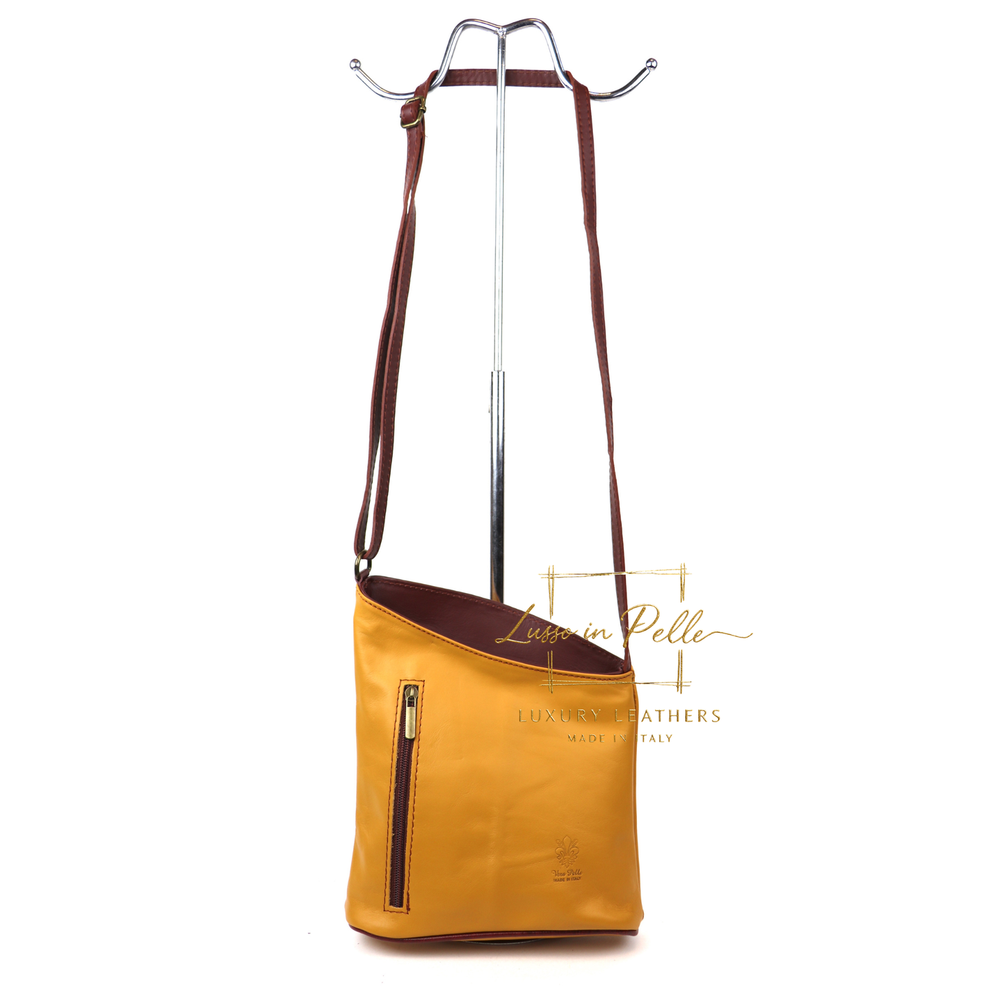 Genuine Soft Italian Leather Crossbody Messenger Handbag