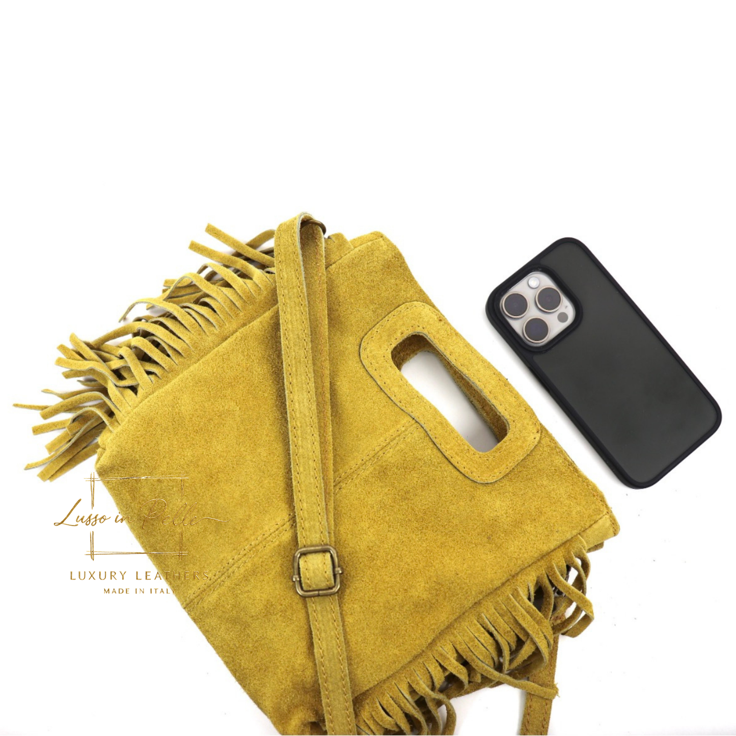 Suede Boho Tassel Crossbody Bag with Adjustable Detachable Straps