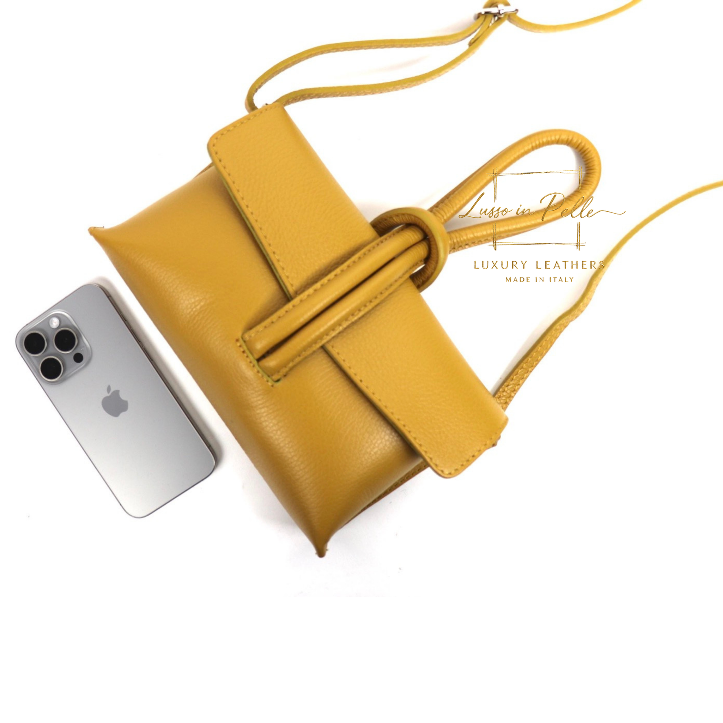 Rose Italian Versatile Leather Bag - Wrist Bag - Clutch Bag
