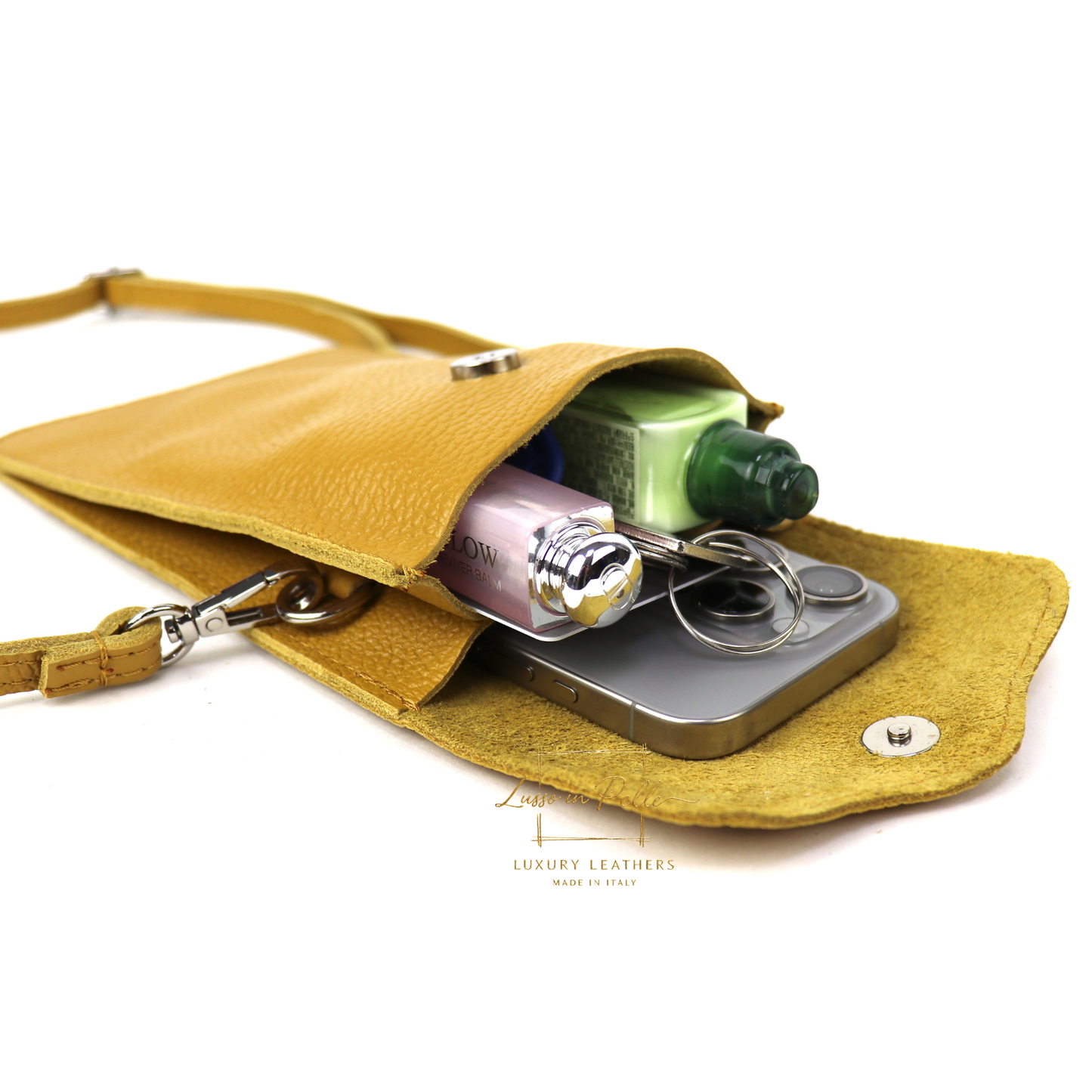 Minimalist Genuine Leather Crossbody Phone Bag