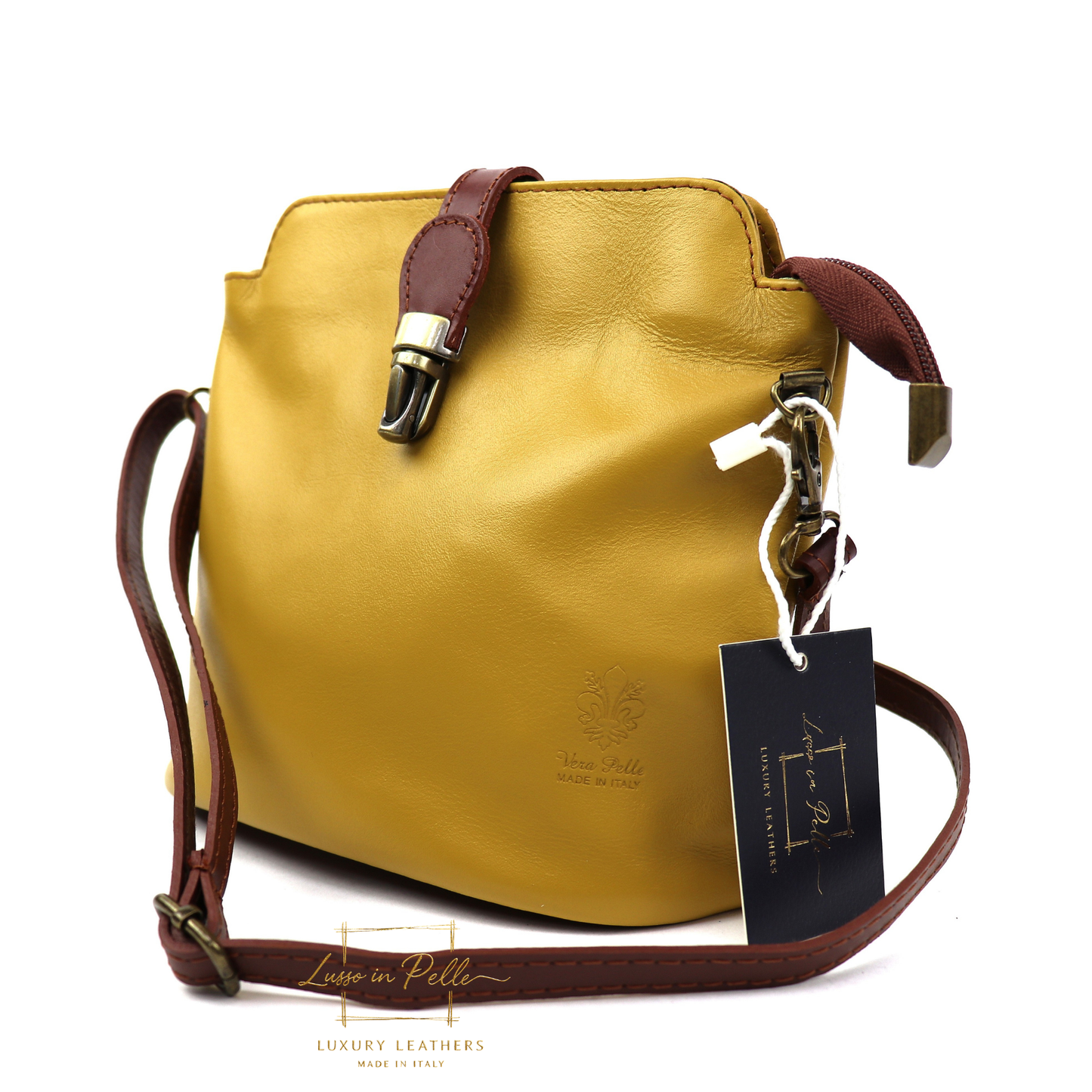 Vera Pelle Leather Crossbody Bag