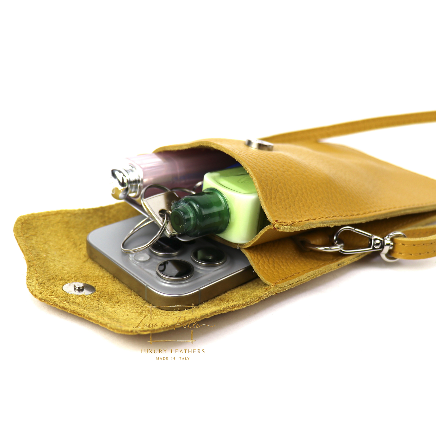 Minimalist Genuine Leather Crossbody Phone Bag