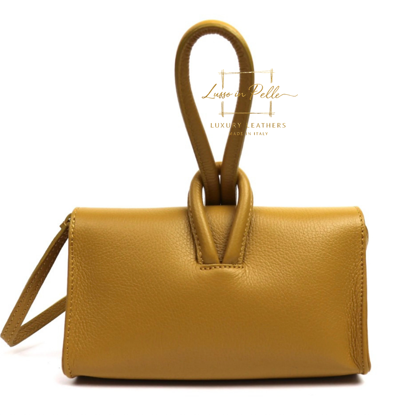 Rose Italian Versatile Leather Bag - Wrist Bag - Clutch Bag