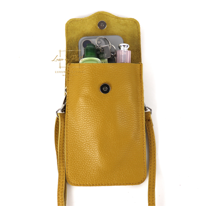 Minimalist Genuine Leather Crossbody Phone Bag