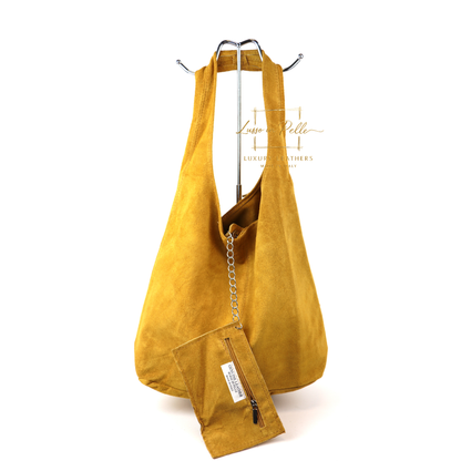 Cali Genuine Suede Hobo Slouchy Shoulder Bag