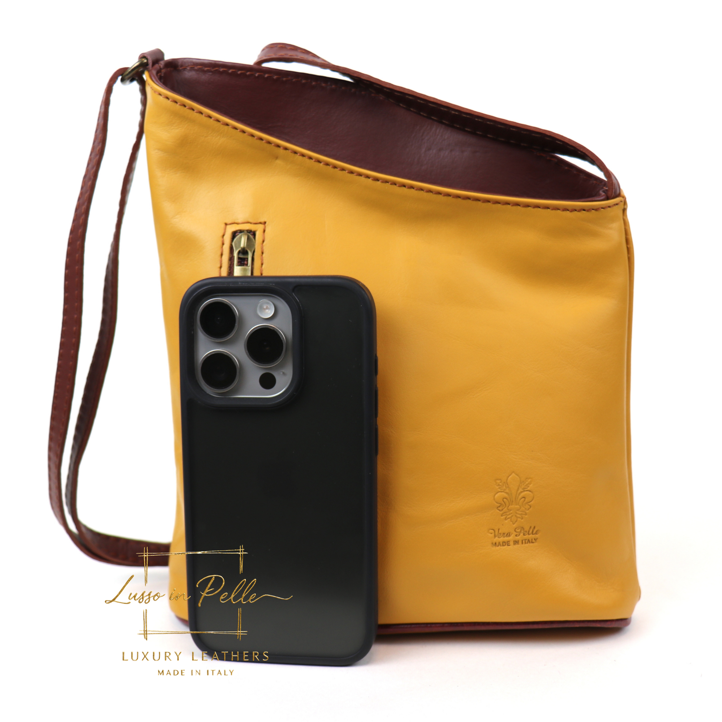 Genuine Soft Italian Leather Crossbody Messenger Handbag