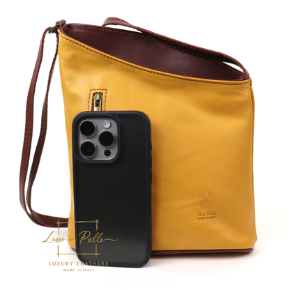 Genuine Soft Italian Leather Crossbody Messenger Handbag