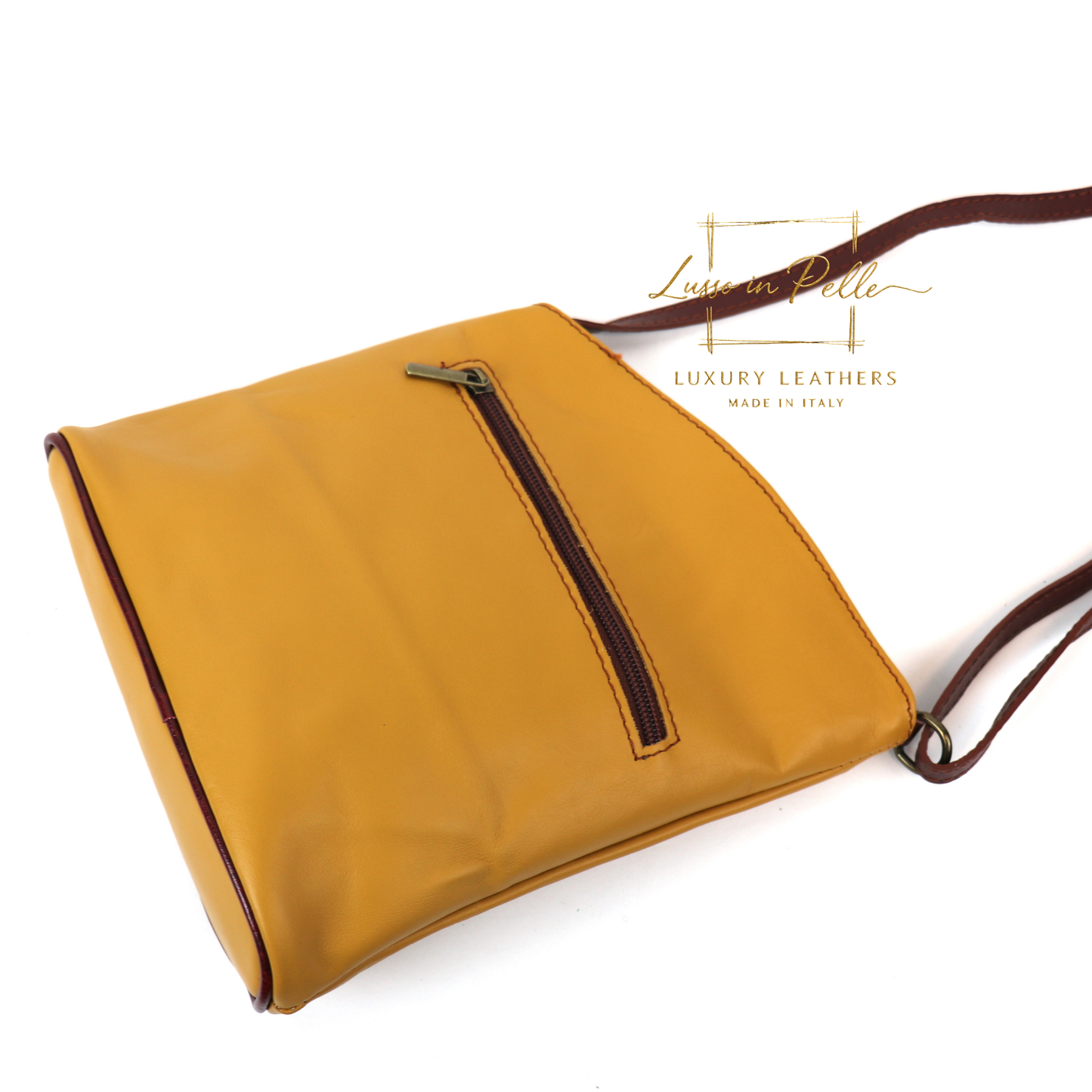 Genuine Soft Italian Leather Crossbody Messenger Handbag