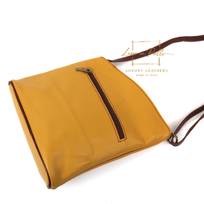 Genuine Soft Italian Leather Crossbody Messenger Handbag