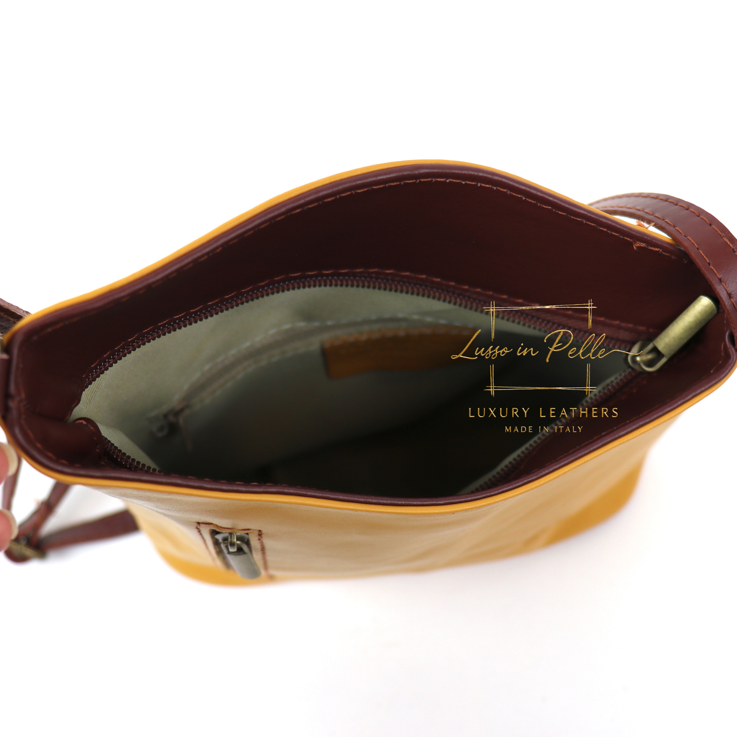 Genuine Soft Italian Leather Crossbody Messenger Handbag