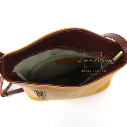 Genuine Soft Italian Leather Crossbody Messenger Handbag