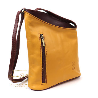 Genuine Soft Italian Leather Crossbody Messenger Handbag