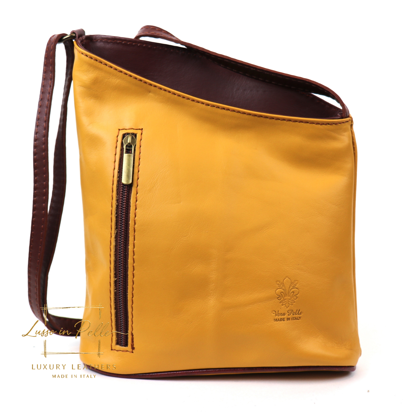 Genuine Soft Italian Leather Crossbody Messenger Handbag