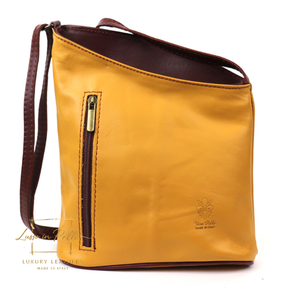 Genuine Soft Italian Leather Crossbody Messenger Handbag