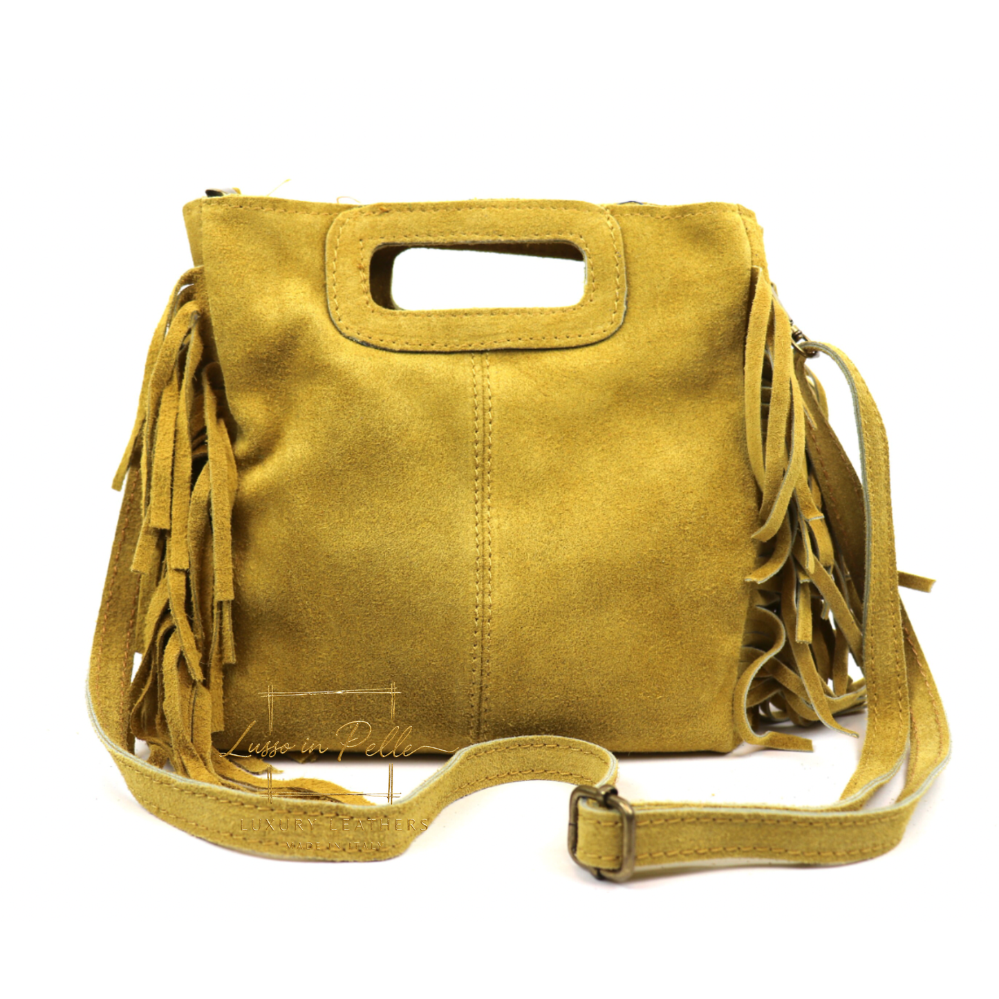 Suede Boho Tassel Crossbody Bag with Adjustable Detachable Straps