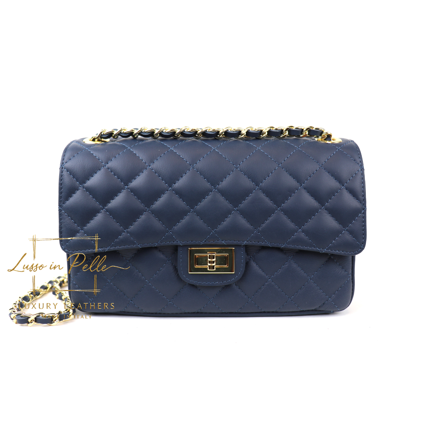 Large Quilted Italian Leather Handbag