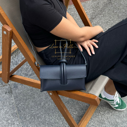 Rose Italian Versatile Leather Bag - Wrist Bag - Clutch Bag