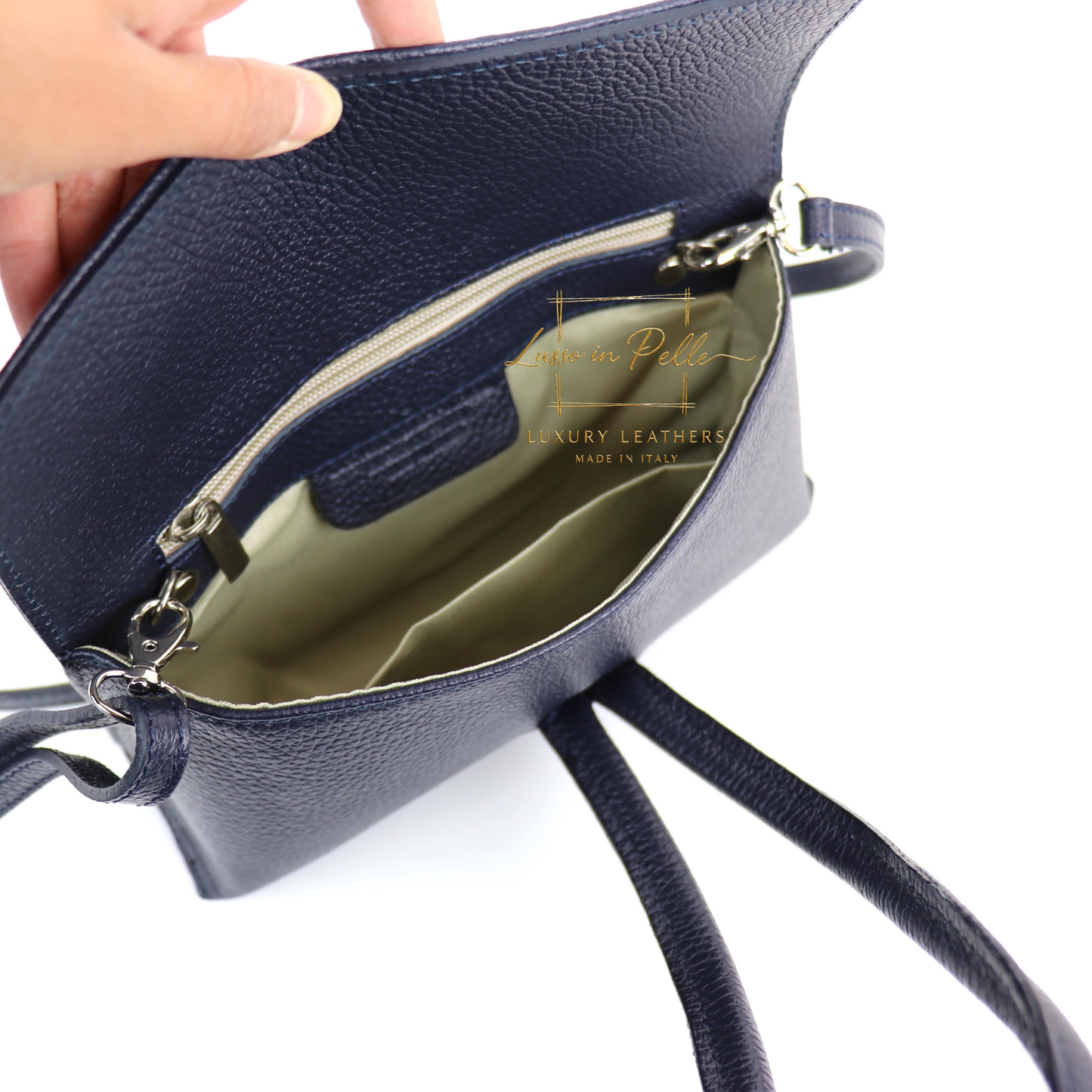 Rose Italian Versatile Leather Bag - Wrist Bag - Clutch Bag