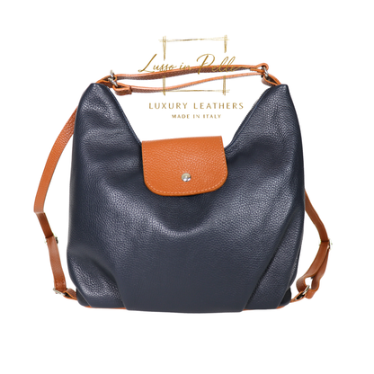 Grain Leather Two-Way Backpack & Crossbody
