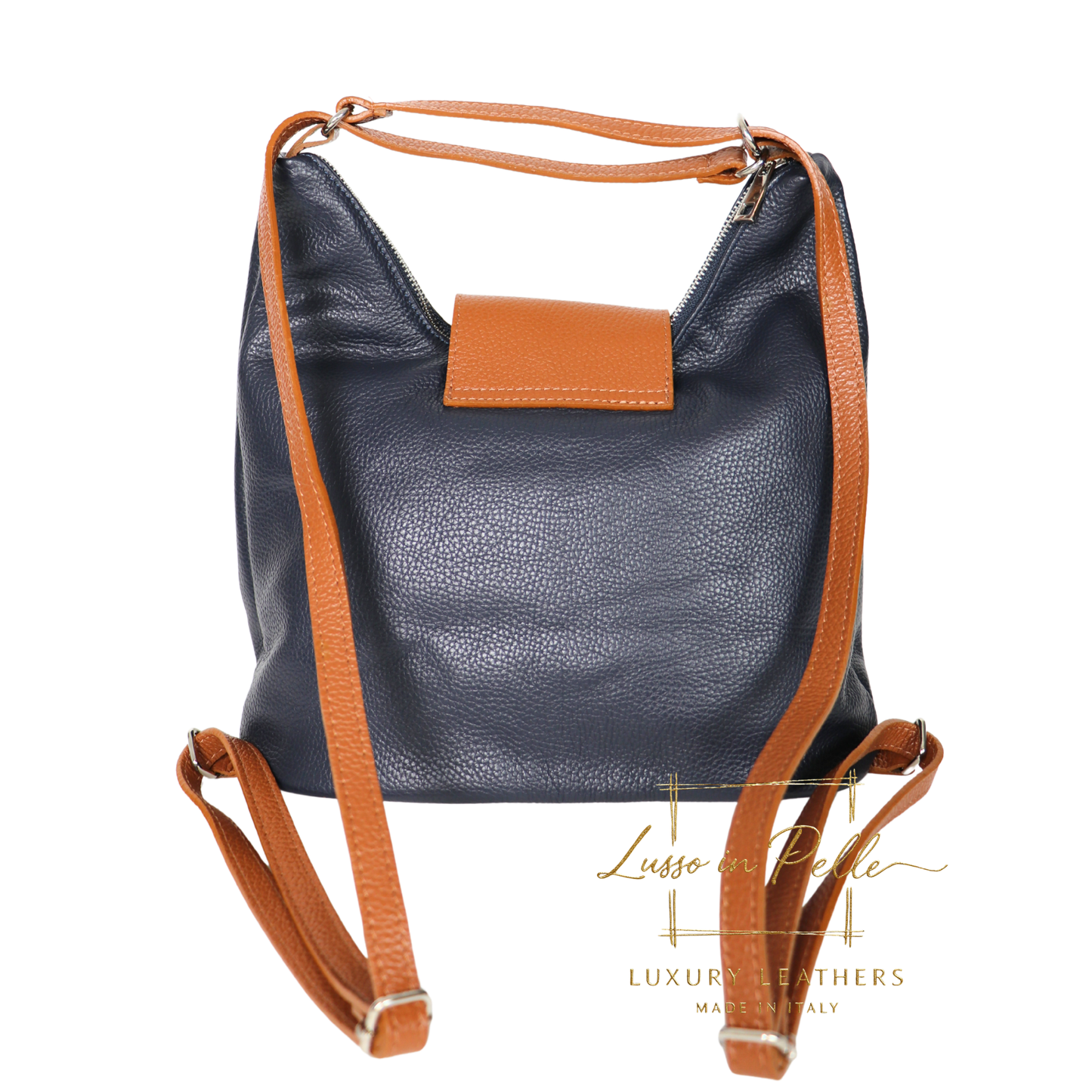 Grain Leather Two-Way Backpack & Crossbody