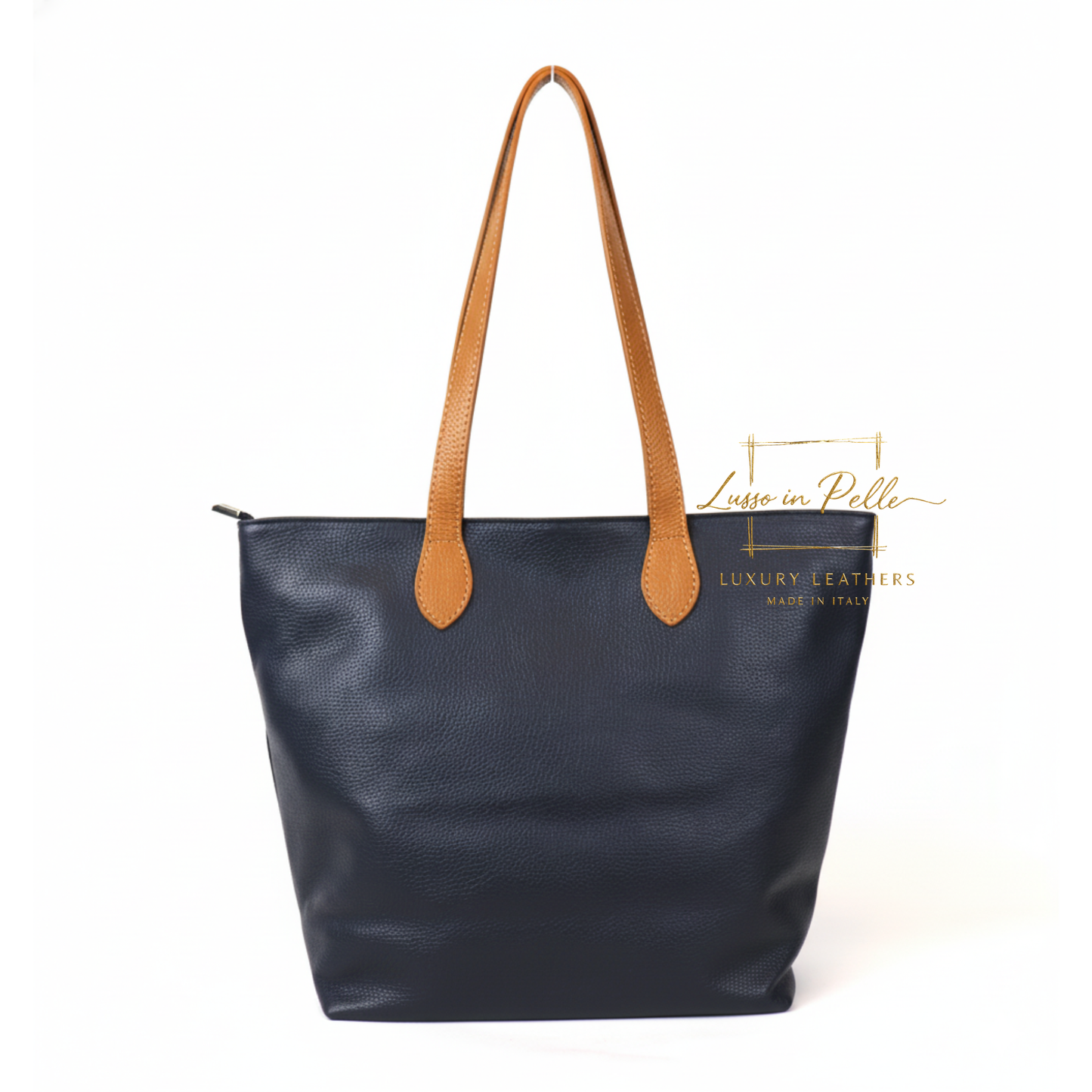 The Essential Tote (Handmade Italian Leather Shoulder Bag Tan Handle)