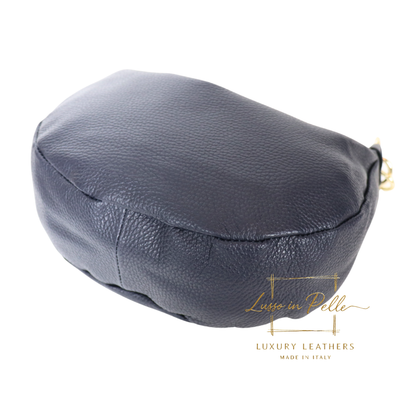 Grain Leather Half Moon Shoulder & Crossbody Bag
