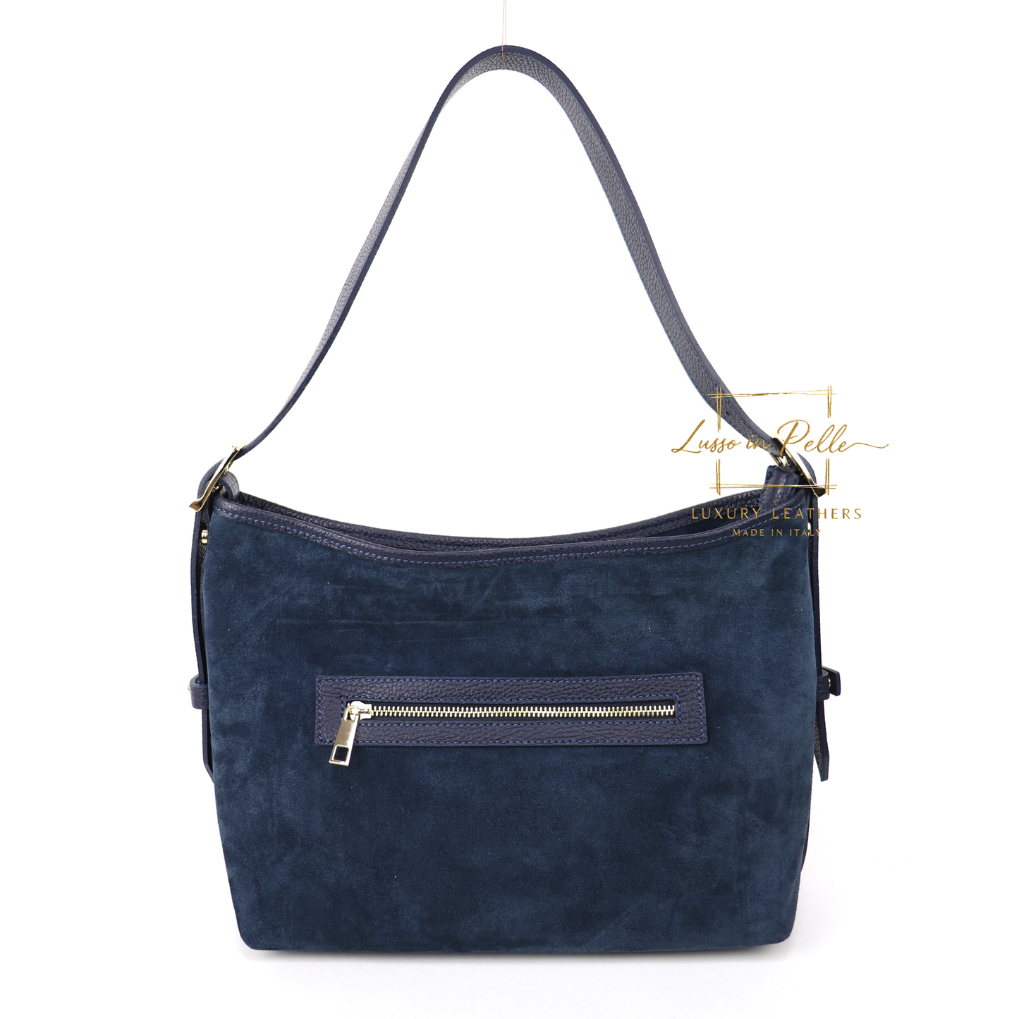 Medium Suede Handbag with Adjustable Leather Straps