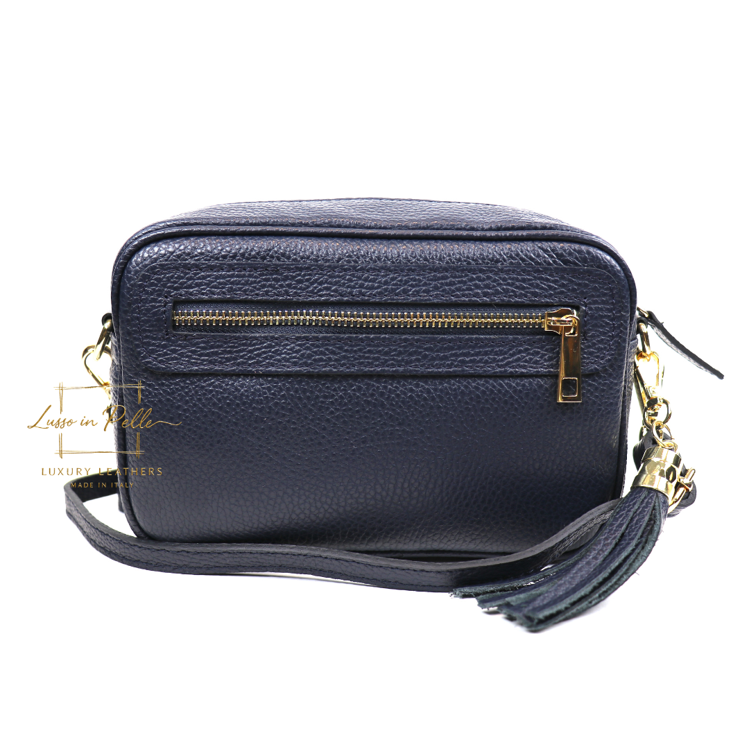 Bella Genuine Italian Pebbled Leather Box Bag