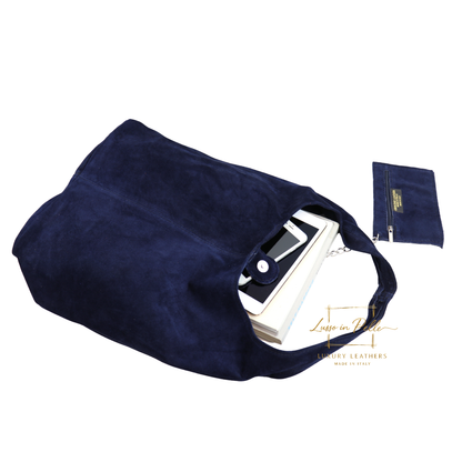 Cali Genuine Suede Hobo Slouchy Shoulder Bag