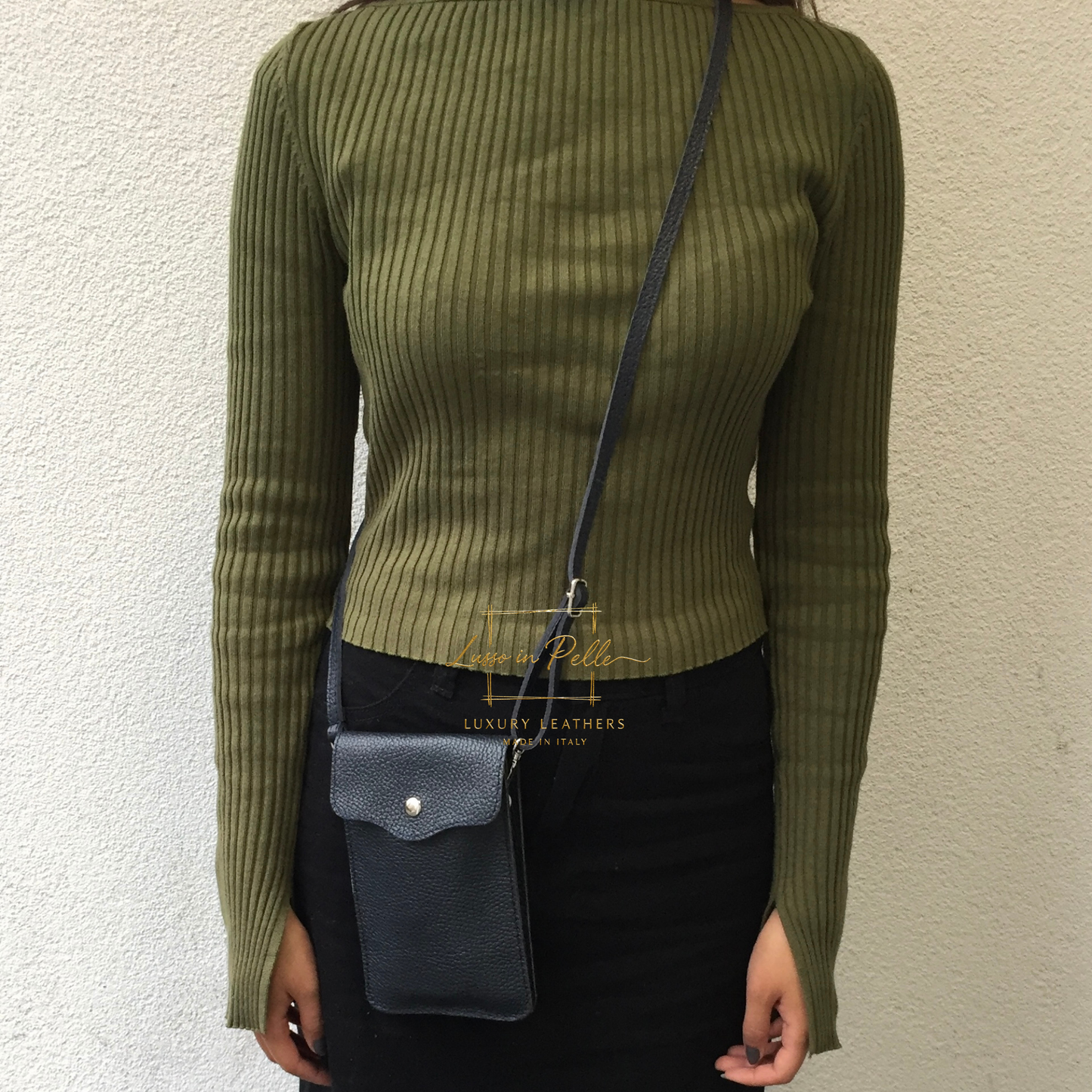 Minimalist Genuine Leather Crossbody Phone Bag