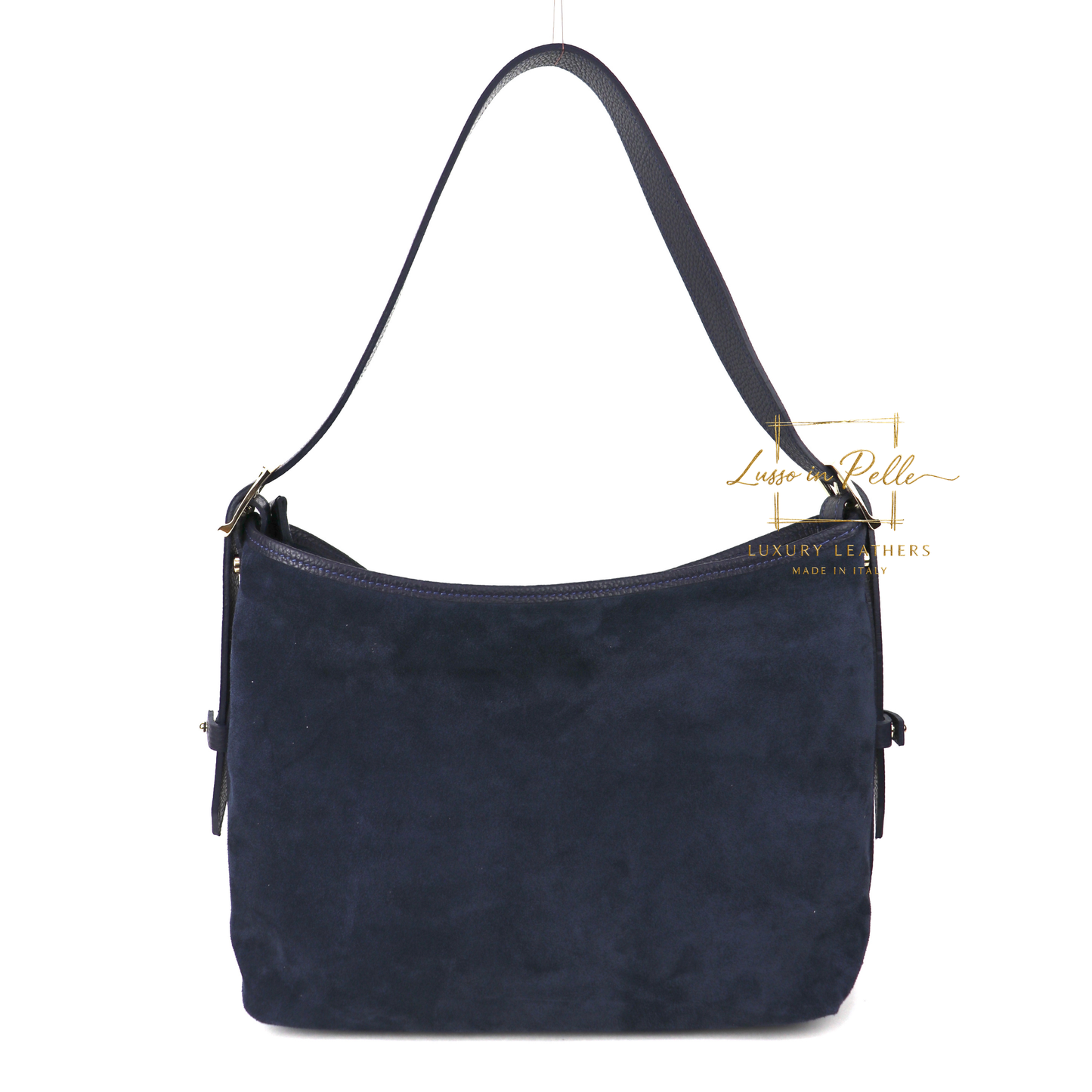 Medium Suede Handbag with Adjustable Leather Straps