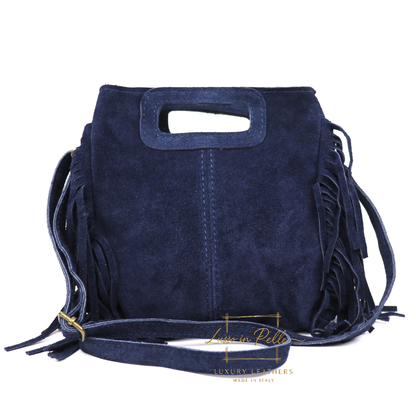 Suede Boho Tassel Crossbody Bag with Adjustable Detachable Straps
