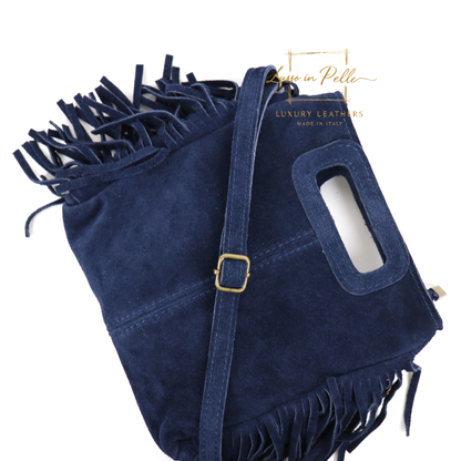 Suede Boho Tassel Crossbody Bag with Adjustable Detachable Straps