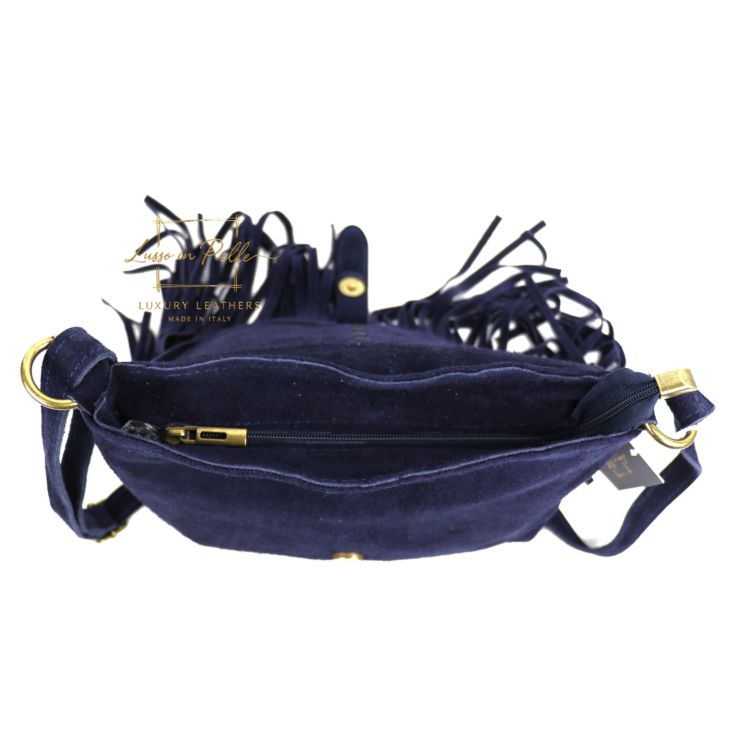 Fringe Suede Crossbody Bag with Adjustable Straps