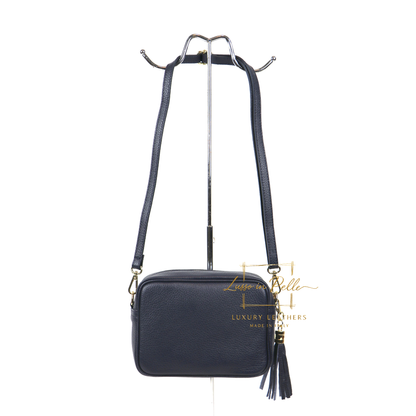 Sierra Genuine Italian Pebbled Leather Box Bag