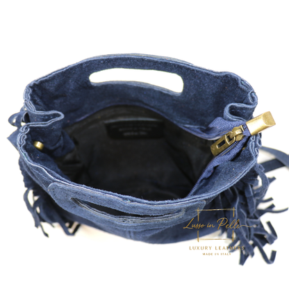 Suede Boho Tassel Crossbody Bag with Adjustable Detachable Straps