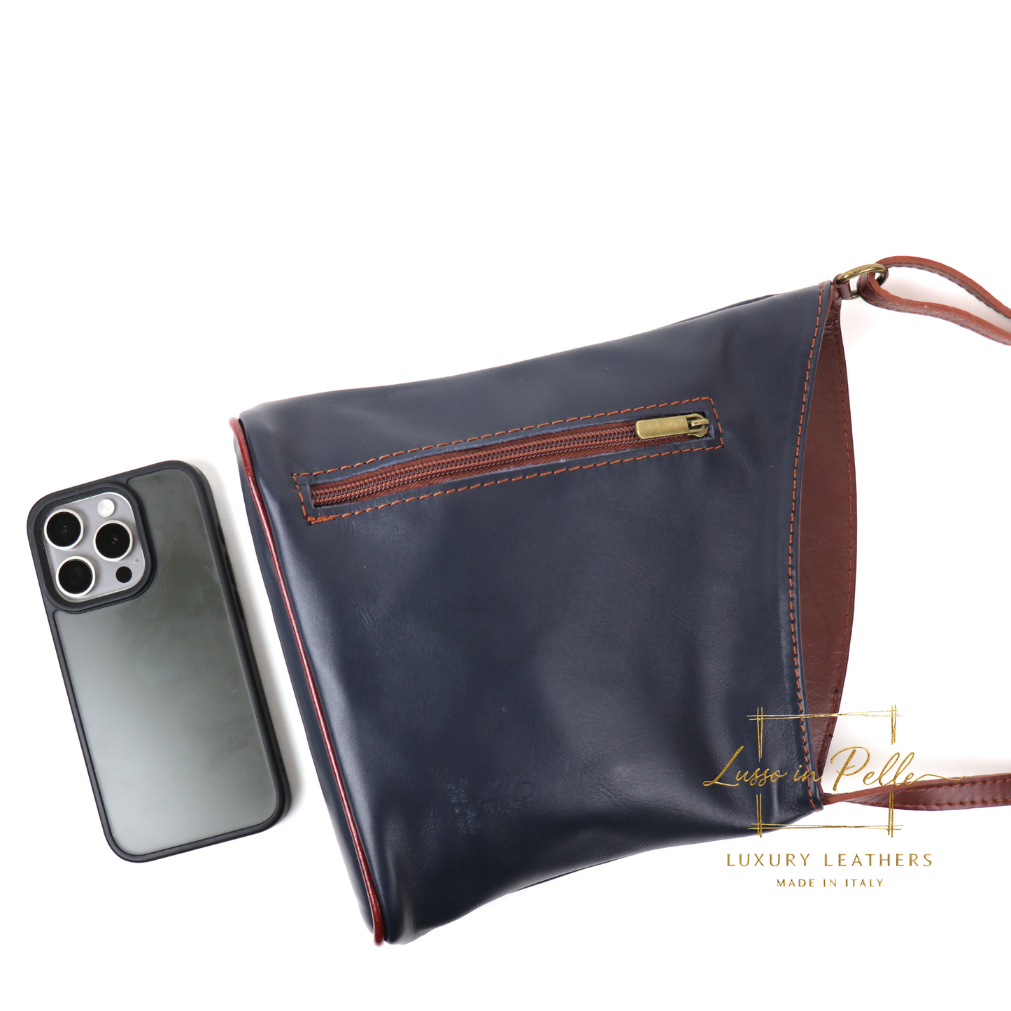 Genuine Soft Italian Leather Crossbody Messenger Handbag