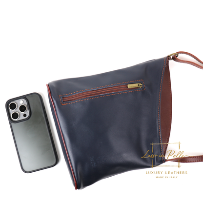 Genuine Soft Italian Leather Crossbody Messenger Handbag