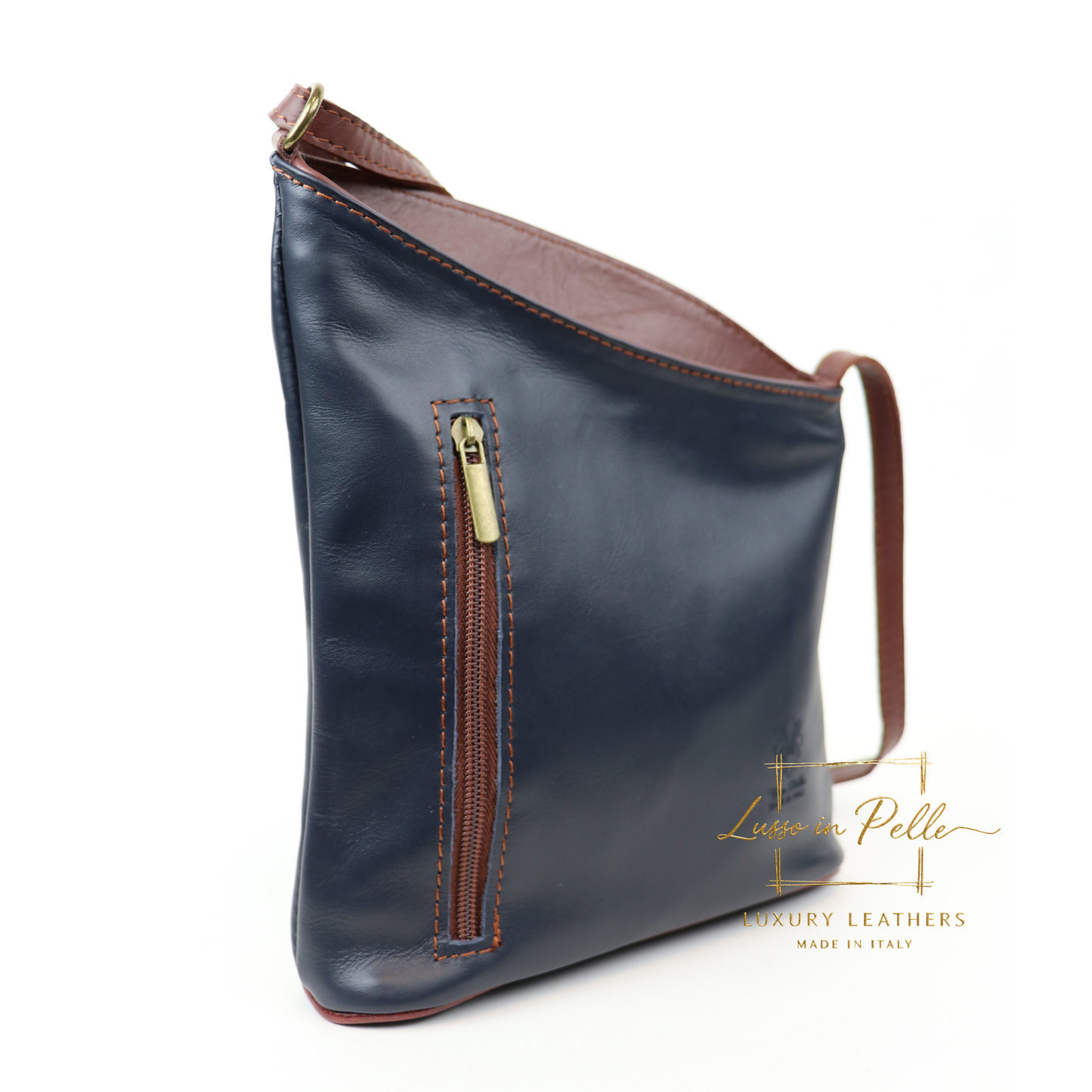 Genuine Soft Italian Leather Crossbody Messenger Handbag