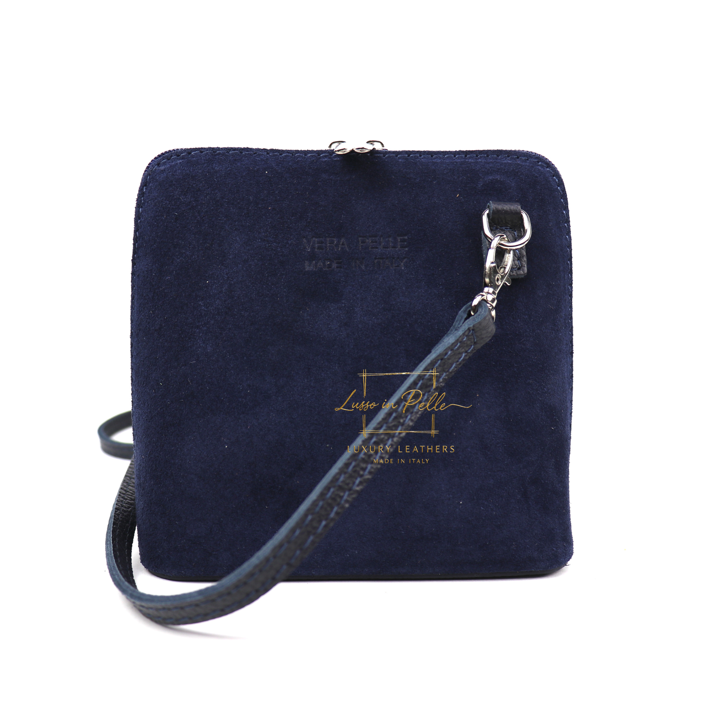 Ella Small Suede Front Grain Leather Handbag with Detachable Straps