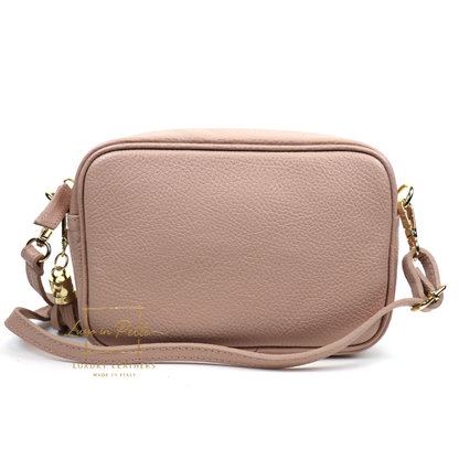 Sierra Genuine Italian Pebbled Leather Box Bag