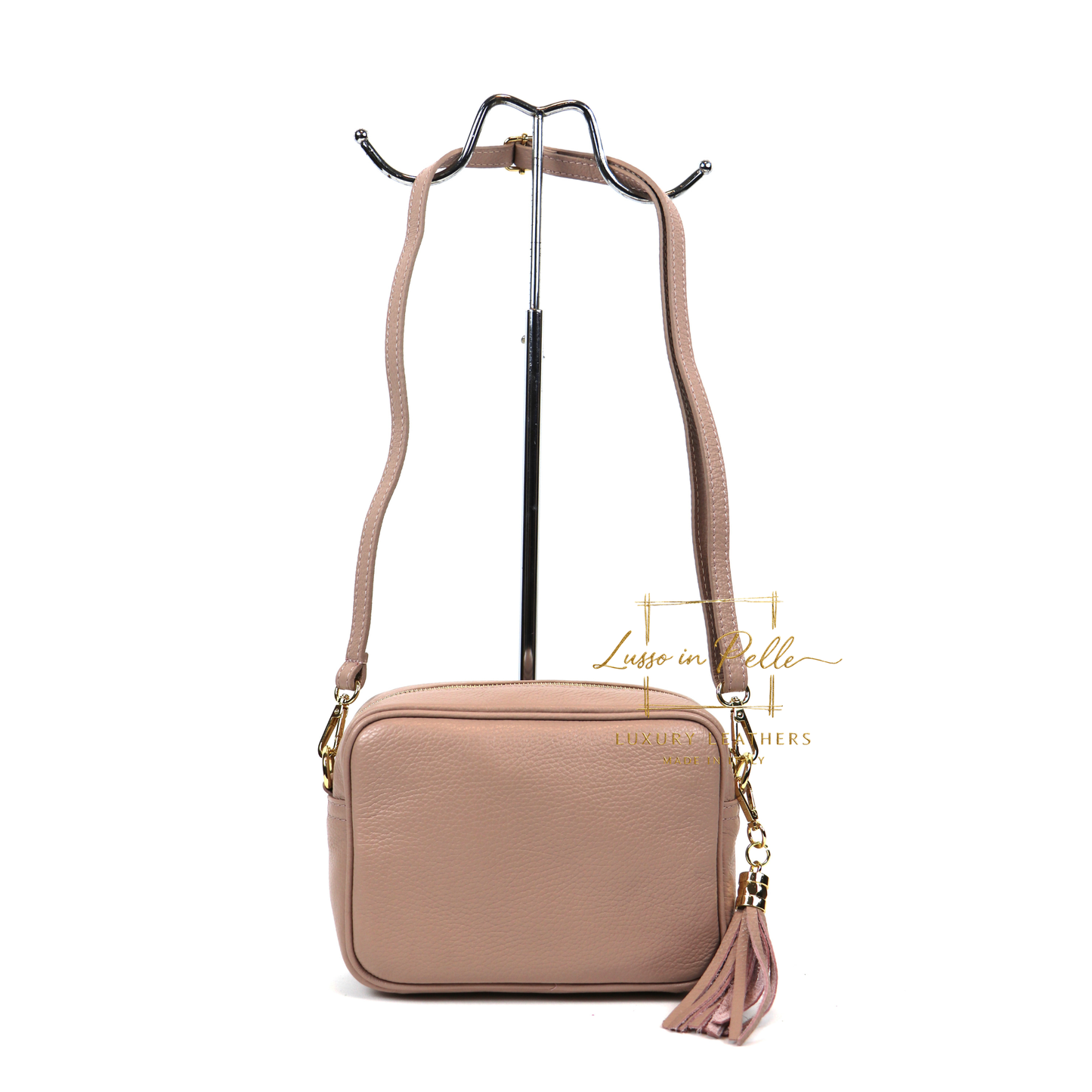 Sierra Genuine Italian Pebbled Leather Box Handbag