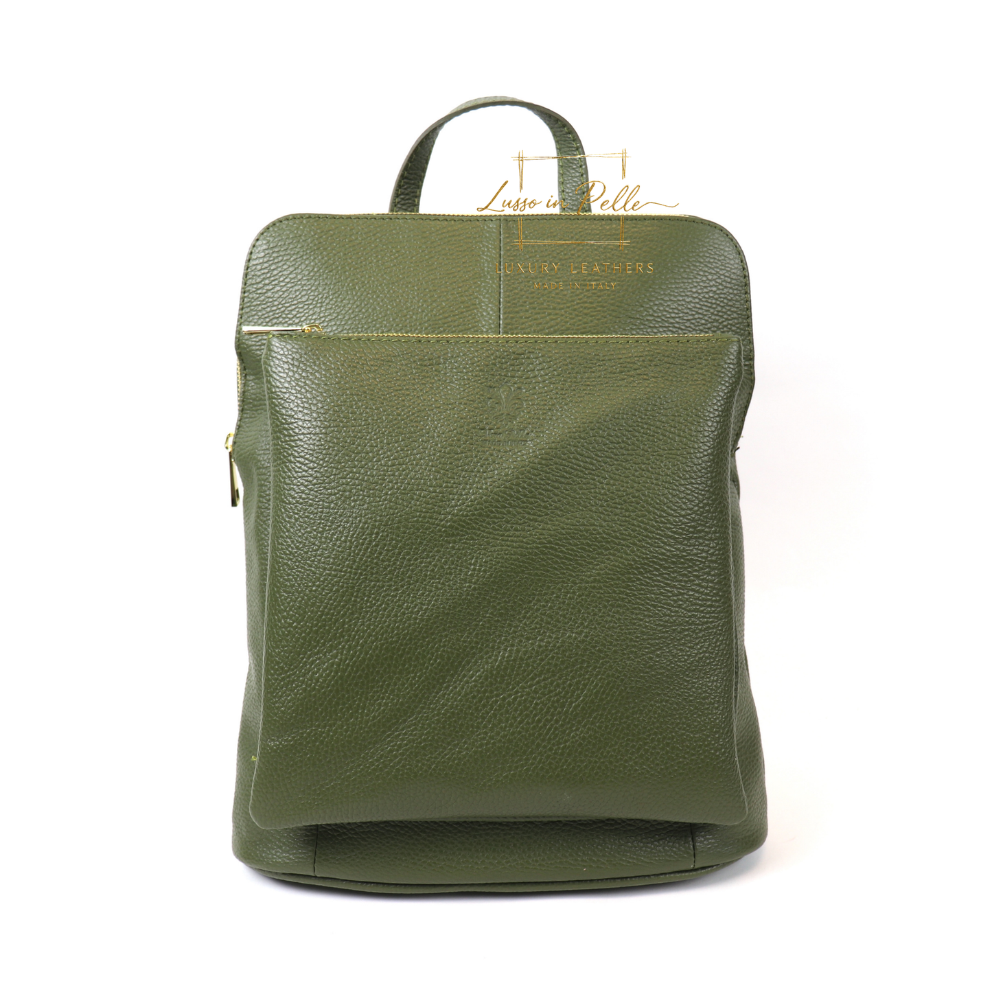Large Versatile Italian Pebbled Leather Backpack & Crossbody Bag