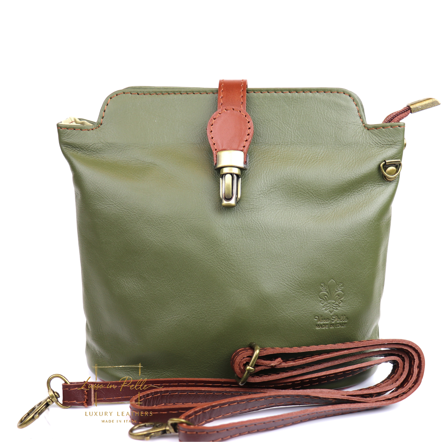 Vera Pelle Leather Crossbody Bag