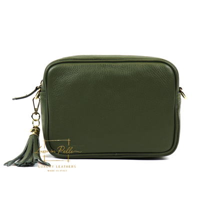 Sierra Genuine Italian Pebbled Leather Box Bag