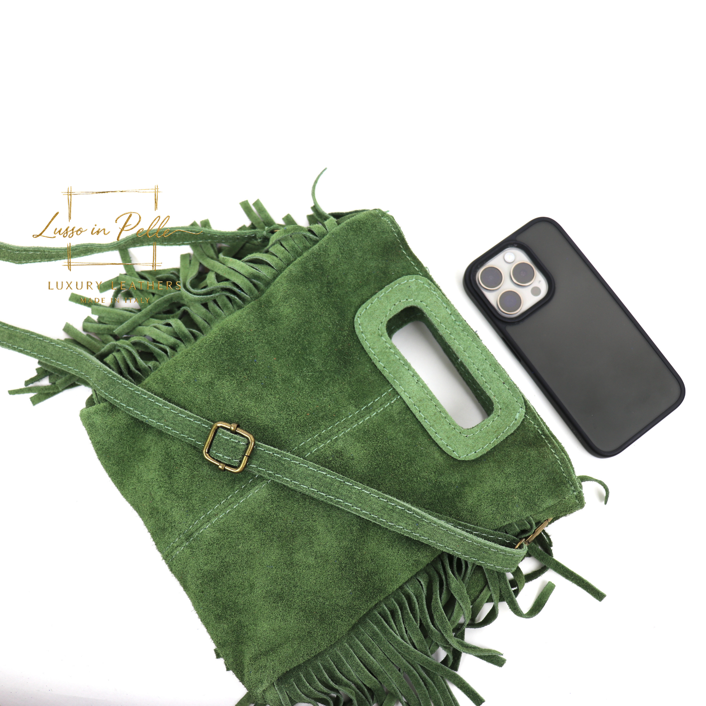 Suede Boho Tassel Crossbody Bag with Adjustable Detachable Straps