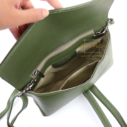 Rose Italian Versatile Leather Bag - Wrist Bag - Clutch Bag