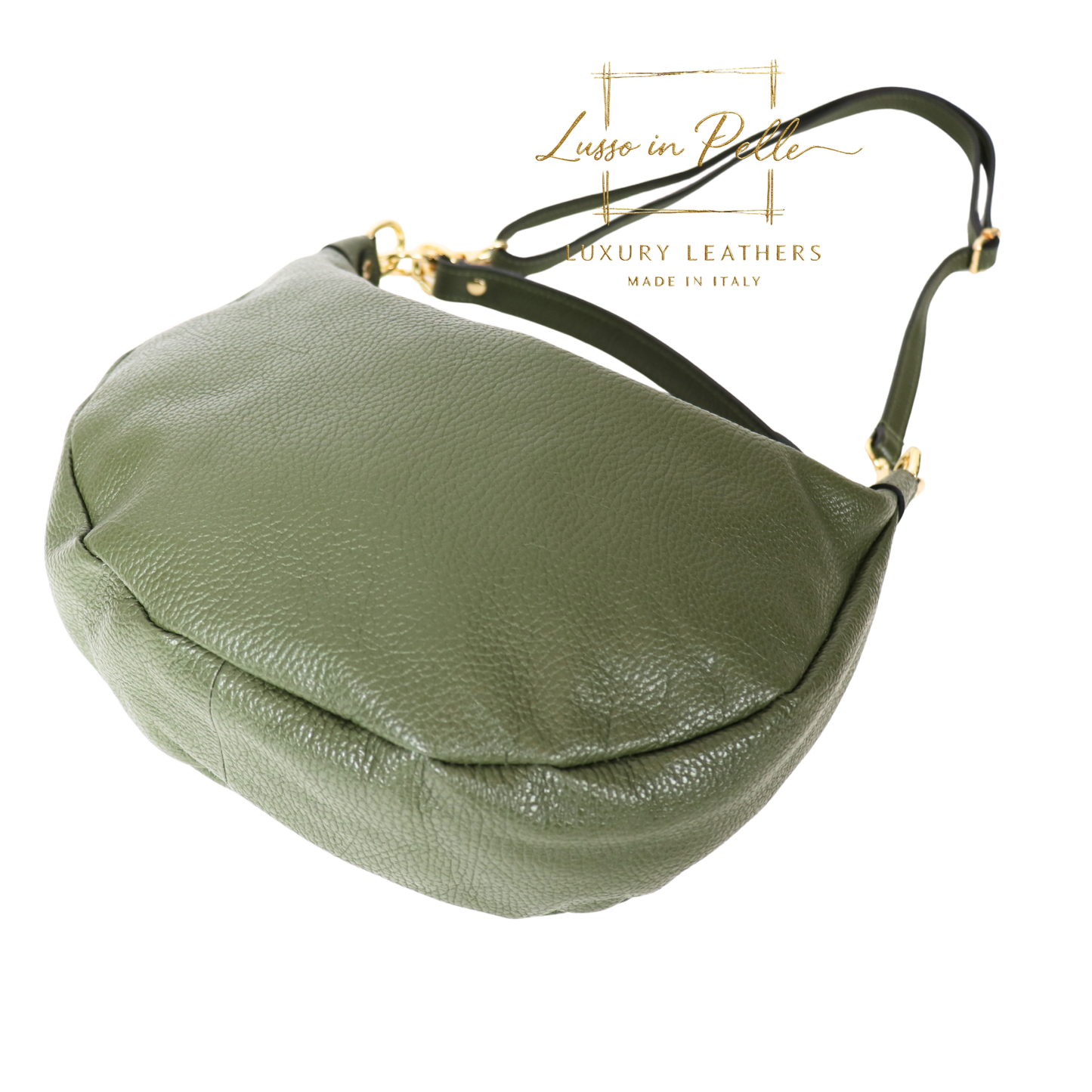 Grain Leather Half Moon Shoulder & Crossbody Bag