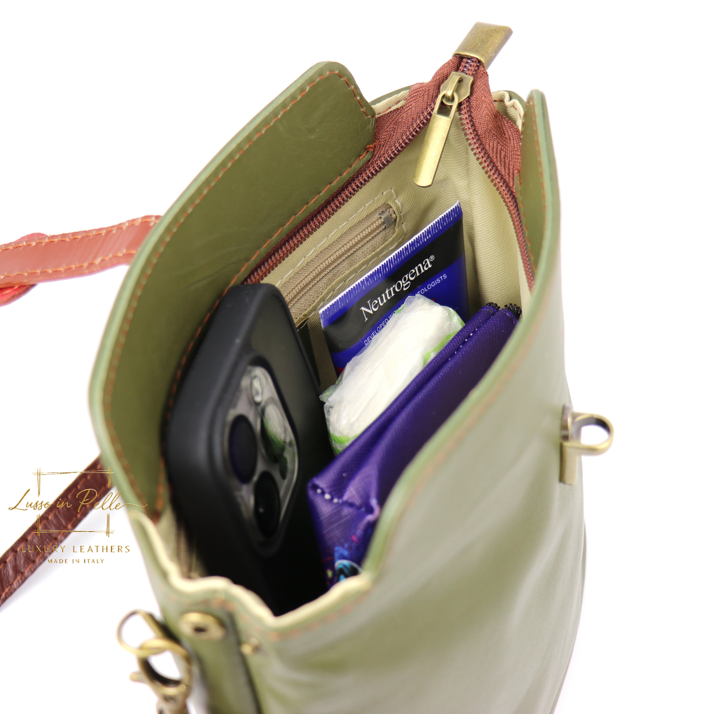 Vera Pelle Leather Crossbody Bag