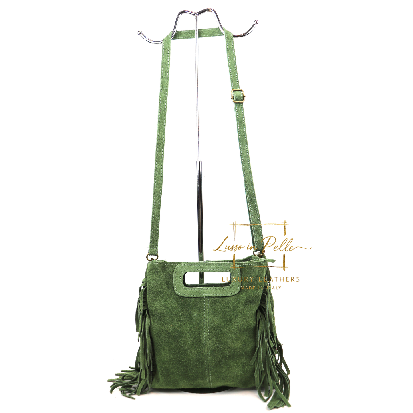 Suede Boho Tassel Crossbody Bag with Adjustable Detachable Straps